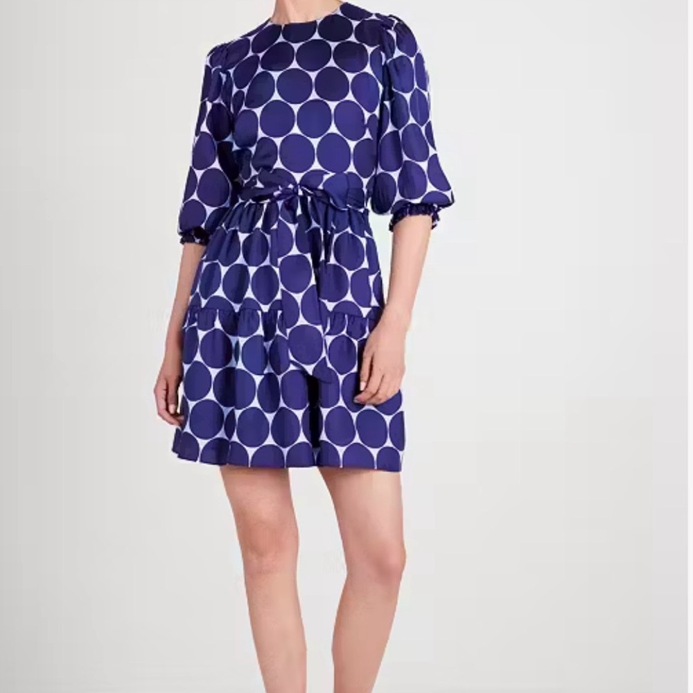 KATE SPAPE Navy Polka Dot Dress